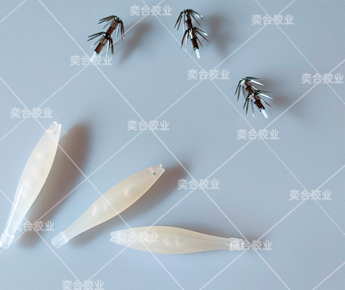 鱿鱼钩专用瞬间胶水,渔具行业专用胶水,PP粘金属胶水